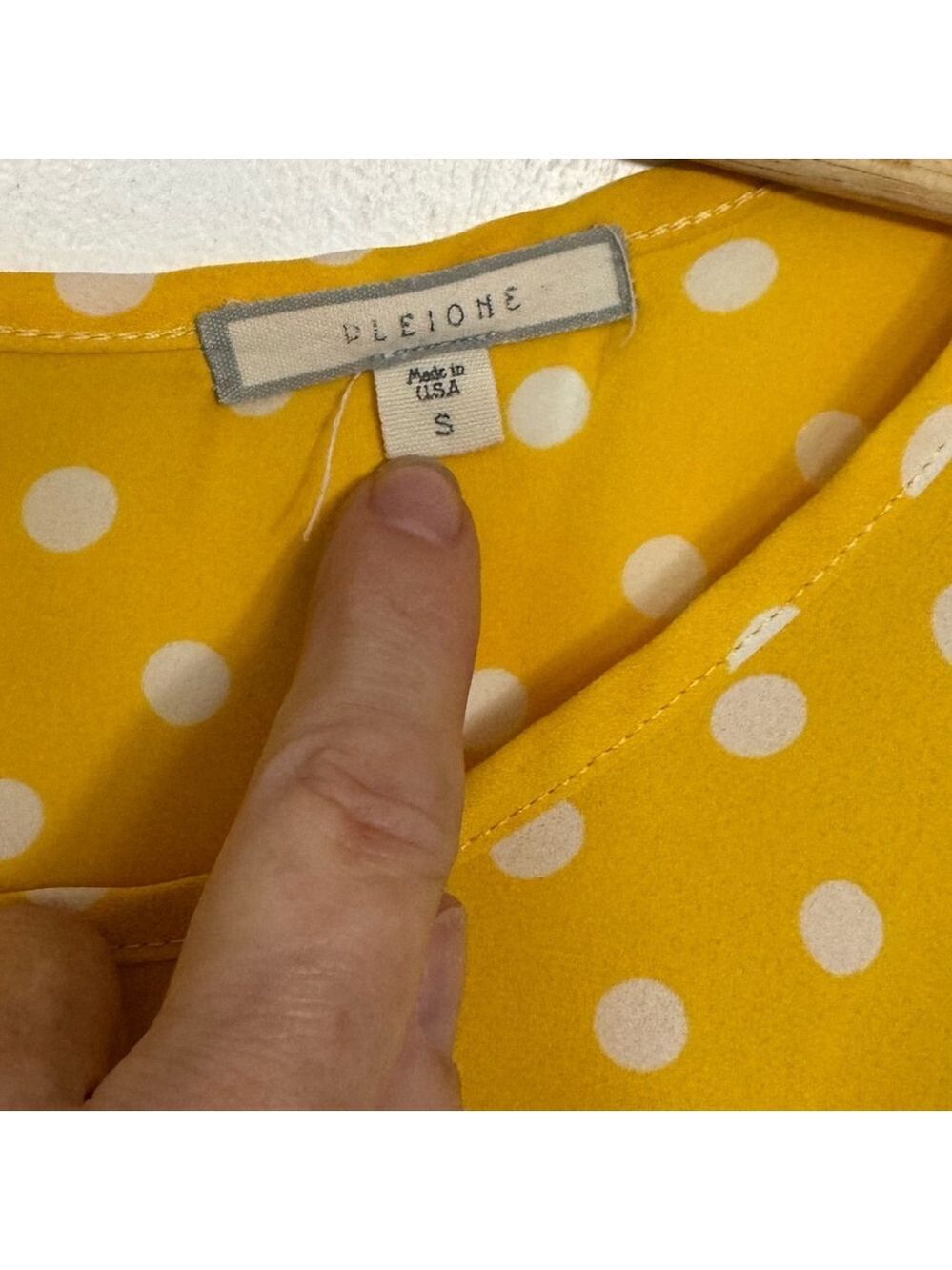 Pleione Yellow White Polka Dot Tank Top Women’s Small High Low Hem Preppy Retro - Picture 4 of 12